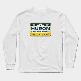 Huron National Forest Michigan License Plate Long Sleeve T-Shirt